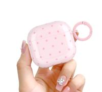 Newseego for AirPods 4 Case, Cute Polka Dot Pattern Print Case with Keychain Ring for Women Girls, Soft TPU Shockproof Anti-Scratch Anti-Drop Full Protective Cover for AirPods 4th Generation-Pink