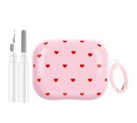 Newseego for AirPods Pro 3 Case with Cleaning Kit, Cute Love Heart Pattern Case with Keychain Ring for Girls Women Soft TPU Shockproof Protection Cover for Airpods Pro 3rd Generation - Pink