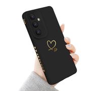Newseego for Samsung Galaxy S26 Plus Case, Cute Love Heart Pattern Phone Case Flexible Liquid Silicone All-inclusive Lens Design Shockproof Protective Bumper Cover for Samsung Galaxy S26 Plus-Black