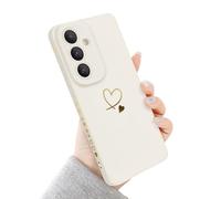 Newseego for Samsung Galaxy S26 Plus Case, Cute Love Heart Pattern Phone Case Flexible Liquid Silicone All-inclusive Lens Design Shockproof Protective Bumper Cover for Samsung Galaxy S26 Plus-White