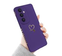 Newseego for Samsung Galaxy S26 Plus Case, Cute Love Heart Pattern Phone Case Flexible Liquid Silicone All-inclusive Lens Design Shockproof Protective Bumper Cover for Samsung Galaxy S26 Plus-Purple