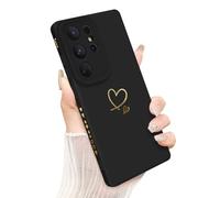Newseego for Samsung Galaxy S26 Ultra Case, Cute Love Heart Pattern Phone Case Flexible Liquid Silicone All-inclusive Lens Design Shockproof Protective Bumper Cover for Samsung Galaxy S26 Ultra-Black