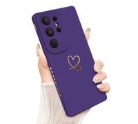 Newseego for Samsung Galaxy S26 Ultra Case, Cute Love Heart Pattern Phone Case Flexible Liquid Silicone All-inclusive Lens Design Shockproof Protective Bumper Cover for Samsung Galaxy S26 Ultra-Purple
