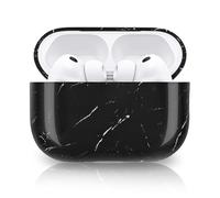 Newseego Hard PC Case Compatible with AirPods Pro 3rd Generation 2025, Fashion Marble Print Pattern Design for Girls Women Full Body Shockproof Protective Cover for Apple AirPods Pro 3 Gen-Black