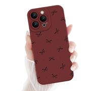 Newseego Phone Case for iPhone 16 Pro Max Cute Aesthetic Bows Soft and Slim TPU Cover for Girls Women All-inclusive Lens Design Camera and Screen Protection Phone Cover for iPhone 16 Pro Max-Burgundy