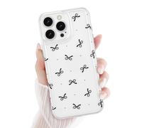 Newseego Phone Case for iPhone 16 Pro Max Cute Aesthetic Bows Soft and Slim TPU Cover for Girls Women All-inclusive Lens Design Camera and Screen Protection Phone Cover for iPhone 16 Pro Max-Clear