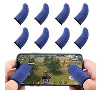 Newseego PUBG Mobile Game Controllers Finger Sleeve, [8 Pack] Breathable Anti-Sweat Soft Touch Screen Finger Sleeve Sensitive Shoot & Aim for Rules of Survival/Knives Out for Android & IOS, Blue