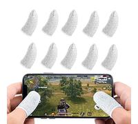 Newseego PUBG Mobile Game Finger Sleeve [10 Pack], Touch Screen Finger Sleeve Breathable Anti-Sweat Sensitive Shoot and Aim Keys for Rules of Survival/Knives Out for Android & IOS (White)