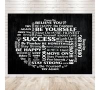 Newsely Inspirational Quotes Black White Backdrop 7Wx5H Photography Bible Verse Motivational Affirmations Teens Boys Men Background Positive Party Decorations Banner Photo Booth Props Supplies