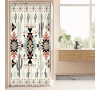 Newsely Small Stall Rv Western Aztec Cactus Shower Curtain 36Wx72H Inch Camper Southwest Boho Geometric Ethnic Shower Curtain Bathroom Set African Waterproof Bath Decoration Accessories Home Decor