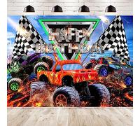 Newsely Truck Themed Birthday Backdrop 5Wx3H Monster Kids Party Decorations Banner Photo Booth Props
