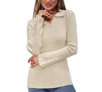 Newshows Jumpers for Women UK Black V Neck Long Sleeve Casual Tops Lightweight Knit Ladies Jumper Sweater