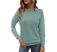 Newshows Jumpers for Women UK Long Short Sleeve Knitted Sweater Tops Casual Blouse Autumn Spring Shirt Knitwear Grey Green,XL