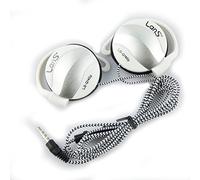 NewSilkRoad Sports Ear Hook Padded Stereo Over The Ear Headphones Headset with Braided CableMic Control for Devices with a 3.5mm Input Retail Package(Silver White)