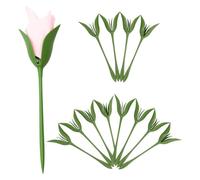 Newsmy 12 Pack Bloom Napkin Holders for Table, Serviette Holders Twist Flower Buds Napkin Rings Set of 12 Napkin Holders for Home Kitchen Dinner Table Decoration & Arrangements, Green