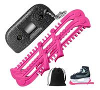 Newsmy 4 Pack Ice Skate Blade Covers, Adjustable Quick Ice Skate Sharpener Grindstone Grinding Sharpening Tool with Velvet Bag (Pink)