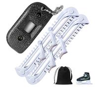 Newsmy 4 Pack Ice Skate Blade Covers, Adjustable Quick Ice Skate Sharpener Grindstone Grinding Sharpening Tool with Velvet Bag (White)