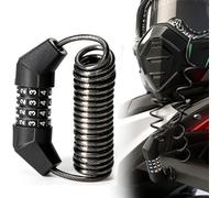 Newsmy Motorcycle Helmet Lock, Retractable Cable Helmet Lock with 4 Digit Combination for Motorbike Scooter Bicycle, Portable Anti Theft Helmet Security Lock for Jackets Luggage Riding Gear