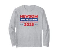 Newsom for President Make America Care Again 2028 Long Sleeve T-Shirt