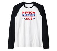 Newsom for President Make America Care Again 2028 Raglan Baseball Tee