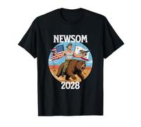 Newsom Riding a Bear Supporter President 2028 California T-Shirt