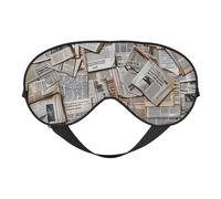 Newspaper Hd Printed Eye Mask,Blackout Sleep & Eye Mask for Women,Sleep Mask with Adjustable Strap, Suitable for Both Bedtime and Travel