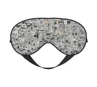 Newspaper Hd Printing Reversible Design Sleep Mask, Ideal for Camping, Meditation & Shifts, Snug Fit,No Light Leakage