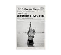 Newspaper Poster Print, Feminist Middle Fingre Attitudes Art, Newspaper Print, Black And White Wall Art, Vintage Print, Fashion Art Unframe-style 20x30inch(50x75cm)