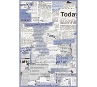 Newspaper Print Gratitude Journal: Blue 5-Minute Daily Affirmations and Reflection Notebook with Template, 6x9 inches, His and Hers Gifts