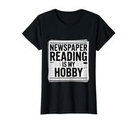 Newspaper Reading is My Hobby Print Reader Routine - Value Graphic T-Shirt, Women, Black, XS