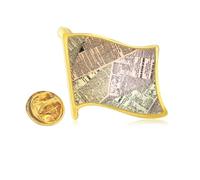 Newspaper Veins Pattern Background Golden Metal Flag Lapel Pin Badge