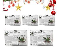 Newspaper Wrapping Paper - Christmas Newspaper Wrapping Paper | 5 Sheets Santa Claus Craft Newspaper Wrapping Paper, Retro Newspaper Wrapping Paper
