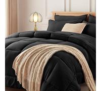Newspin Twin XL Comforter Set Black - Bed in a Bag Twin XL Size 5 Pieces, All Season Bed Set, Fluffy Comforter Set with Sheets, Sheet Set Quilt Blanket, Pillowcases & Shams