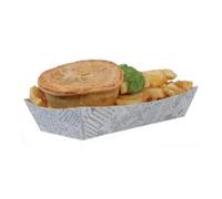 Newsprint Fish & Chips - Fast Food Take Away Disposable Packaging Tray Boxes - Select Items (Large Open Tray, 200)