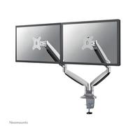 Newstar NM-D750DSILVER Full Motion Dual Desk Mount (clamp & grommet) for two 10-32" Monitor Screens, Height Adjustable (gas spring) - Silver,Q610680,10" - 32" Screens