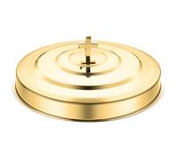Newtay Gold Communion Trays Cover Stainless Steel Round Holy Cup Tray Cover for Churches Communion Supplies, 11 Inches