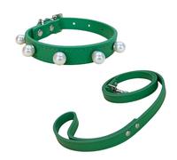 Newtensina Cute Pearl Dog Collar Puppy Collar and Leash Set for Small Pets Little Cats Small Dogs
