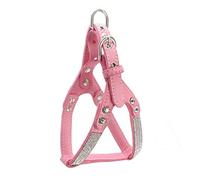 Newtensina Fashion Dog Harness with Diamante Bling Cute Dog Harness Puppies Harness for Dogs - Pink - S