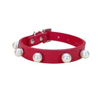 Newtensina Pink Dog Collar with Pearls - Puppy Collar, Cute Pearl Cat Collar for Small Pets