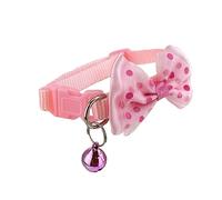 Newtensina Polka Dots Bowtie Cat Collar with Bells - Pink