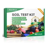 NewTest Soil Test Kit 4 Parameters: Professional Accurate 40 Tests Soil Testing Kits for Lawns Gardening Vegetable Garden for pH Nitrogen Phosphorus Potassium - Soil Tester for Garden Nutrients (40)