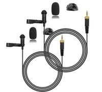 NewTH 2 Pack Lavalier Lapel Microphone Omnidirectional Condenser Wired Mic for Sennheiser Wireless Transmitter EW100 G4 G1 G2 G3, EWD1, ME2, ME3, ME4 (2-Pack 3.5mm Screw Lock Plug only for Sennheiser)
