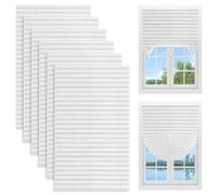 Newthinking 6 Pack Temporary Blinds, 180x90cm No Drill Self-Adhesive Blinds for Windows, Non-Woven Fabric Temporary Blackout Blinds for Bedroom, Kitchen, Bathroom, Loft, Travel RV Car, White