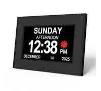 Newthinking Dementia Digital Clock, 7-inch Large Display Digital Clock with Date and Day of W or Senior Dementia Alzheimer Elderly, 12 Sets of Alarm Clock Settings, 6 Display Modes Black
