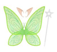 Newthinking Fairy Wings for Kids Adults, Sparkle Angel Butterfly Wings with Elf Ears and Wand for Women Girls Halloween Christmas Costume Party Dress Up