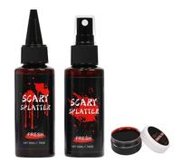 Newthinking Fake Blood Set, 3PCS Washable Realistic Blood Body Makeup Paint for Halloween Zombie, Vampire Cosplay