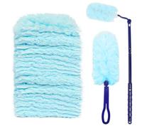 Newthinking Flash Dust Magnet, Long Handle Dust Magnet and Refills, Blue | 1 Extended Long Handle, 1 Short Handle, 20 Duster Refills, Household Cleaning and Dust Removal