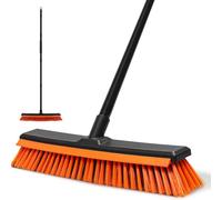 Newthinking Garden Broom Outdoor Heavy Duty Yard Brush with 50cm Hard Bristles Large Stiff Sweeping Brush for Outdoor Cleaning Garden Yard Driveway