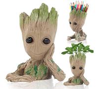 Newthinking Groot Plant Pot, Cartoon Baby Groot Plant Pot with Drainage Hole, Indoor Creative Groot Flower Pot Pen Holder for Desktop Decoration (GLT-A)