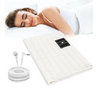 Newthinking Grounding Bed Sheet, Earth Grounded Fitted Bed Sheet with 10% Pure Silver Fiber and 90% Organic Cotton, Natural Wellness Earth Energy Mat for Improved Sleep & Wellness (68x132cm)